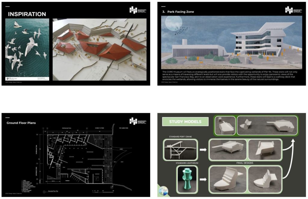 Four more samples of student work submitted to the Architectural Foundation of San Francisco's High School Design Competition